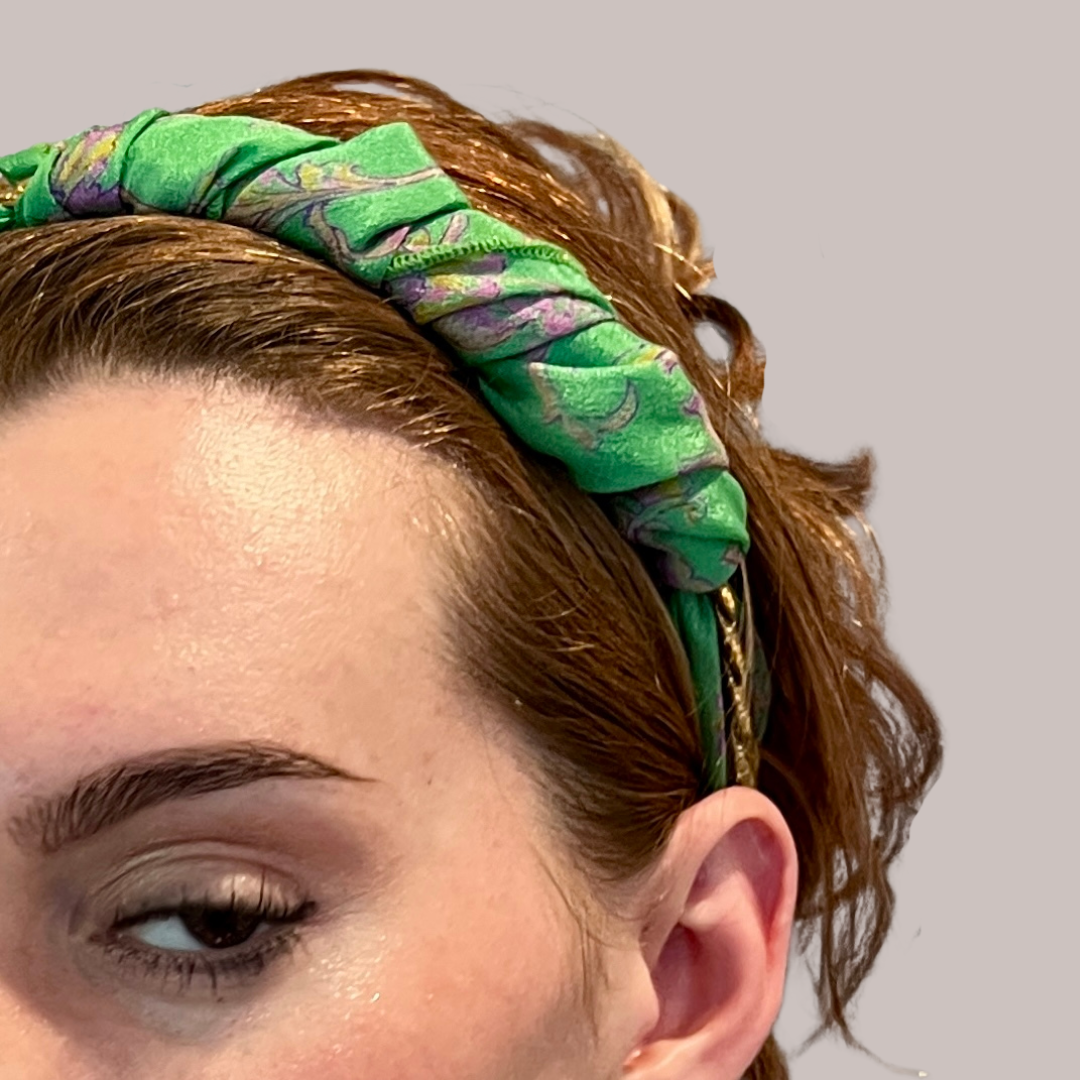 Blooming Silk & Gold Braid Headband