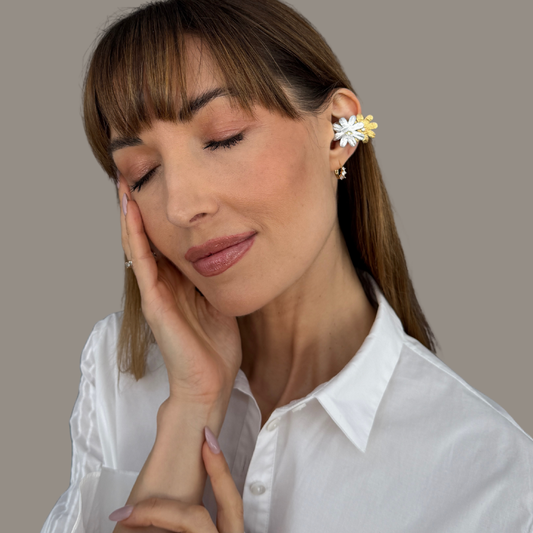 Priamble™ Mila Audio Earrings in distinct start patter in Gold/Silver – Open-ear Bluetooth® earphones by PERIPHERII