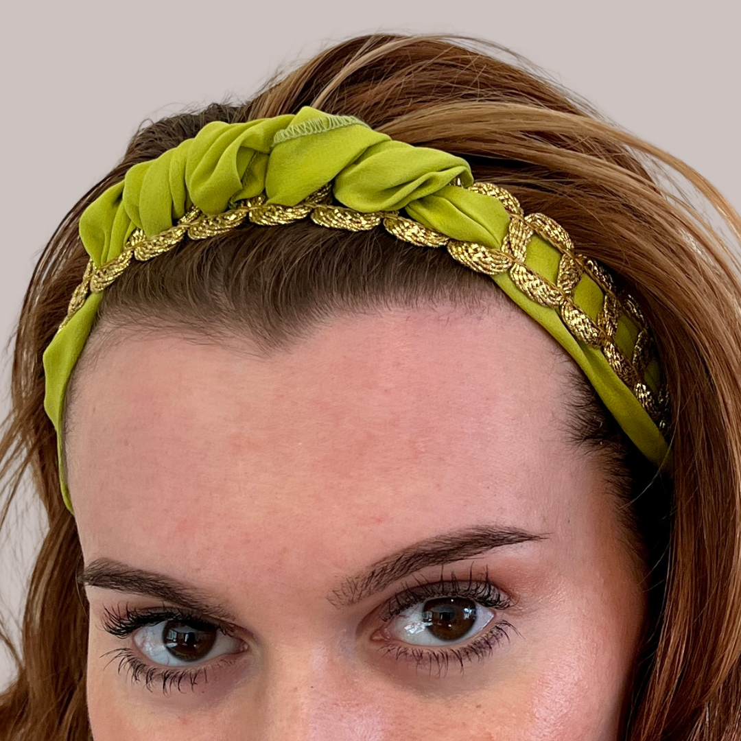 Delicate Silk meets Gold Braid Headband