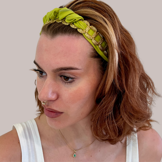 Delicate Silk meets Gold Braid Headband