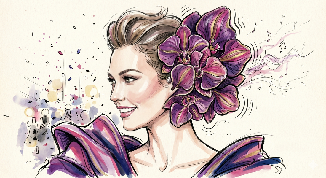 PERIPHERII PRIAMBLE audio earrings beside a reference to haute couture craftsmanship and artisanal silk flower construction