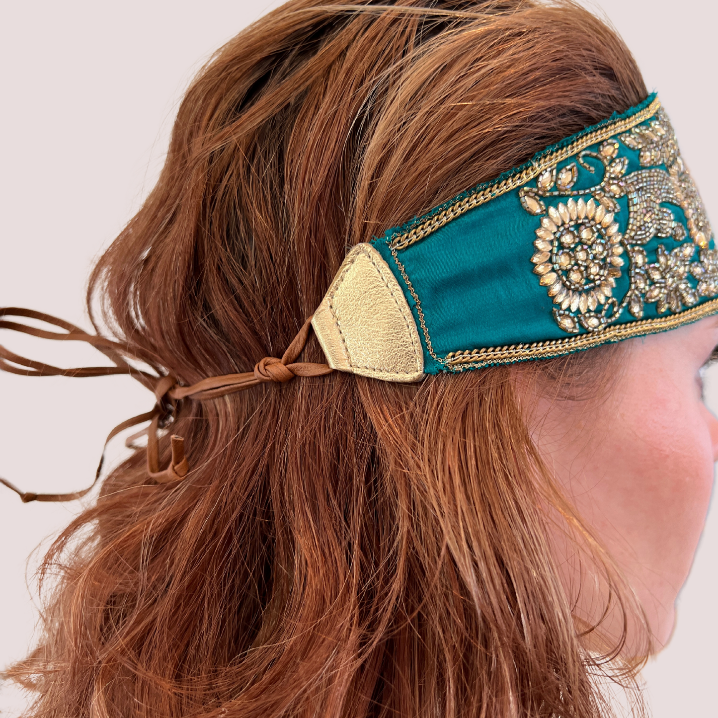 Jewel-Toned Embroidered Headband – A Crown of Radiance