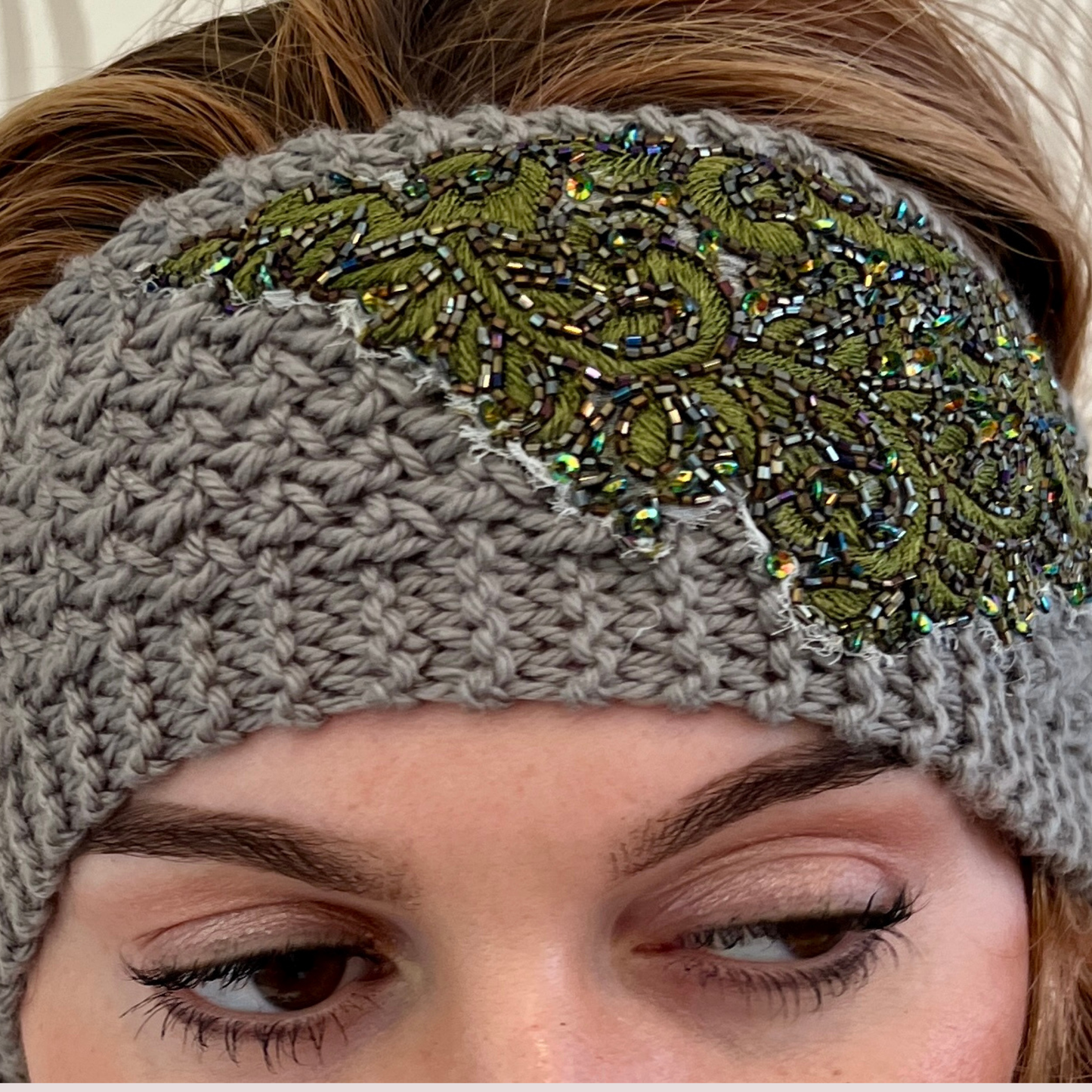 Patented headband/earwarmer with pony-tail slit