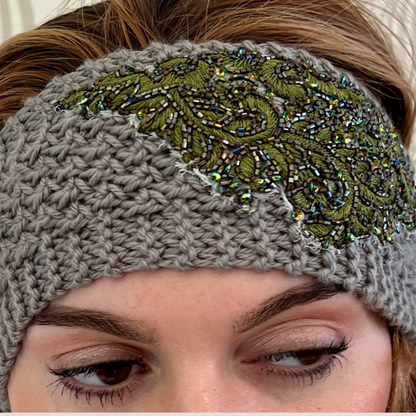 Patented headband/earwarmer with pony-tail slit