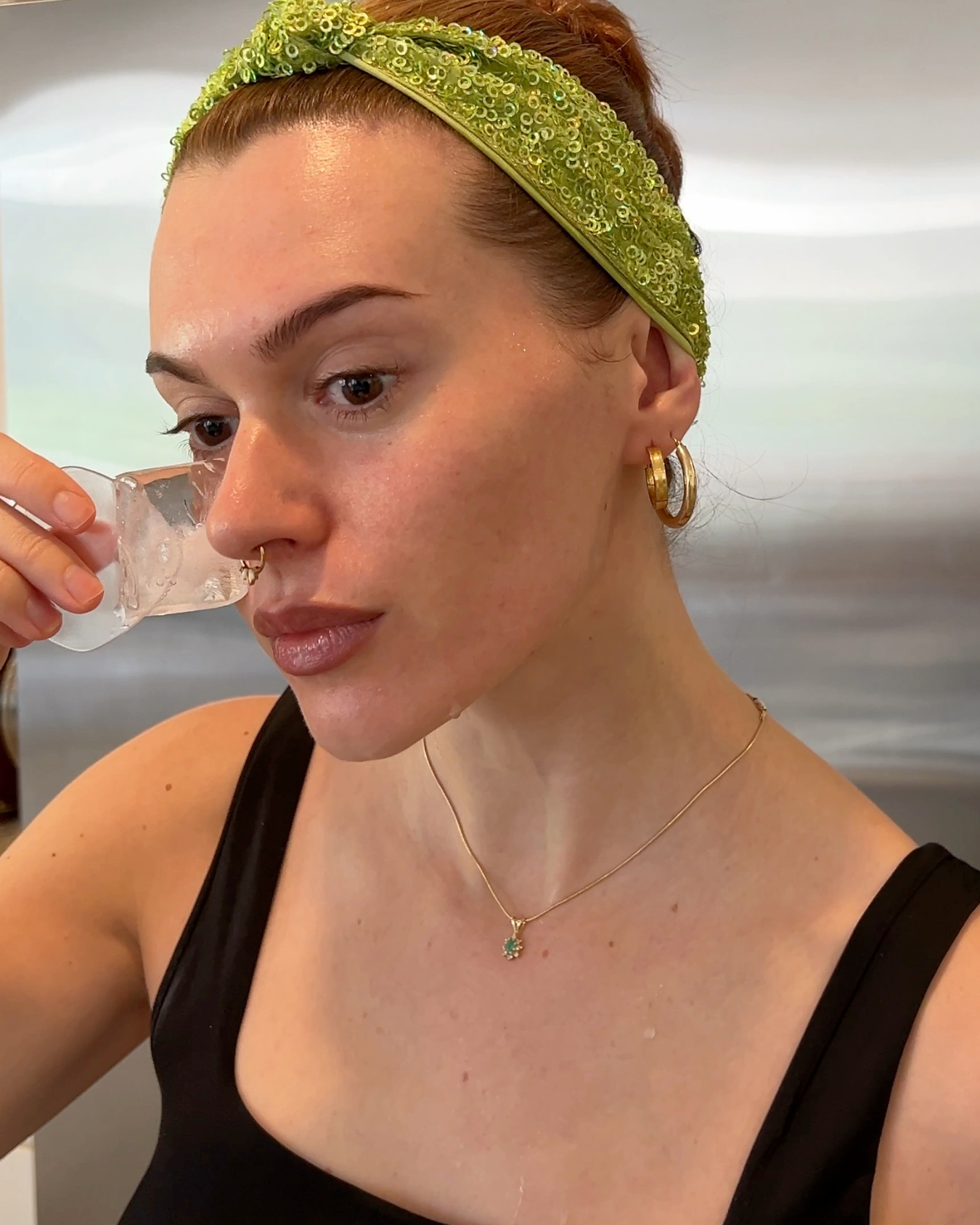 Glissage Ice Guasha for Lymphatic Drainage and deputing