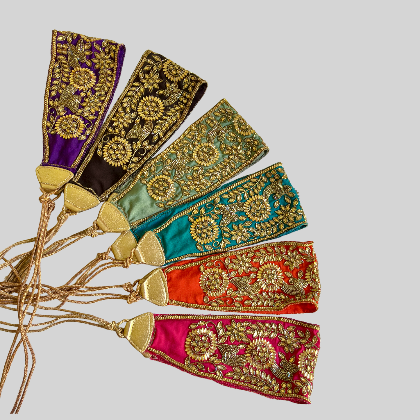 The Goddess — Tie-back, Hand-Embroidered Headband/Collar