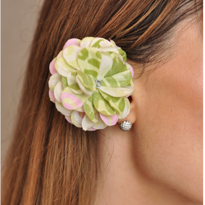PRIAMBLE™ Blossom Audio Earrings in Ivory Mix – on-ear lifestyle view by PERIPHERII