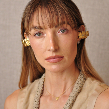 PRIAMBLE Aruna Open-Ear Audio Earrings in Gold – Front View