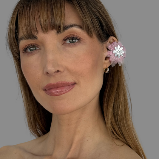 Priamble Audio Bluetooth earrings in Style Zephyr and color Quartz Silver